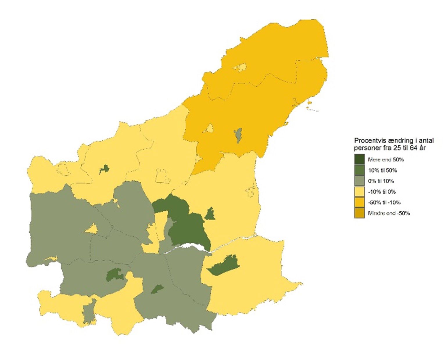 De 25-64-årige - Historisk udvikling fra 2016 til 2025 - procent